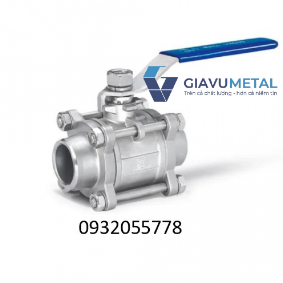 Van bi inox 3 thân gạt tay hàn ống