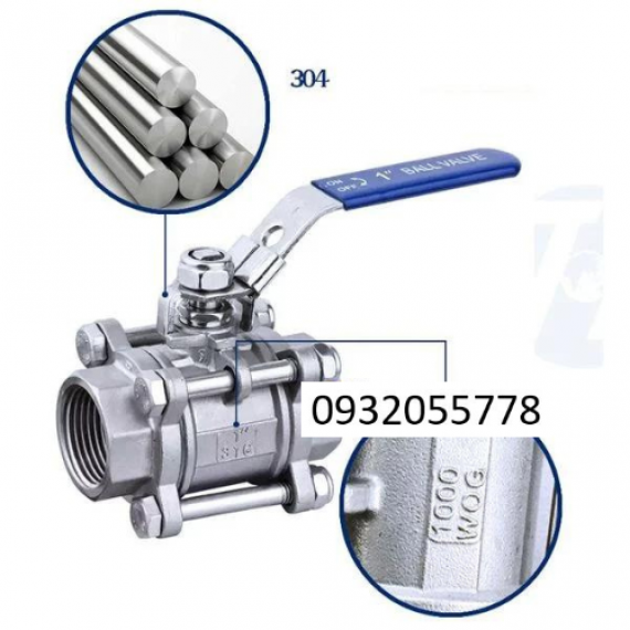 Van bi inox 3 thân gạt tay