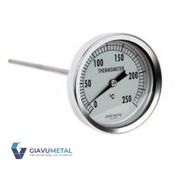 Đồng hồ nhiệt độ vỏ thép mạ crom que dò inox Daewon