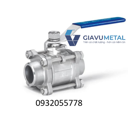 Van bi inox 3 thân gạt tay hàn ống