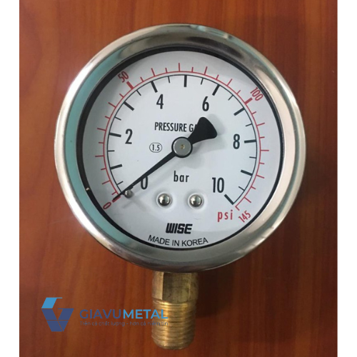 Đồng hồ áp suất WISE P254 (vỏ inox chânđồng)