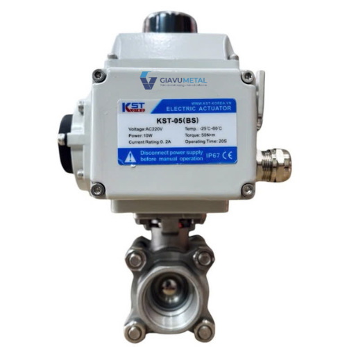 Van bi 3PC inox điều khiển điện nối ren