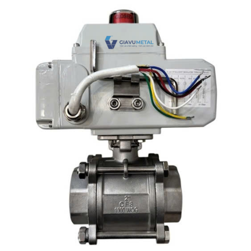 Van bi 3PC inox điều khiển điện nối ren