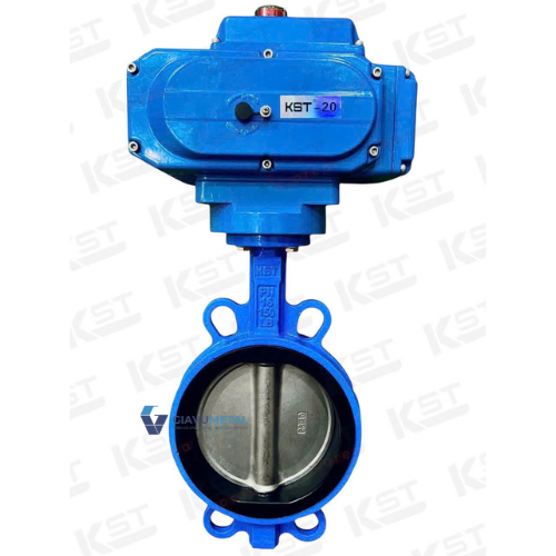 van bướm gang đầu điện kst