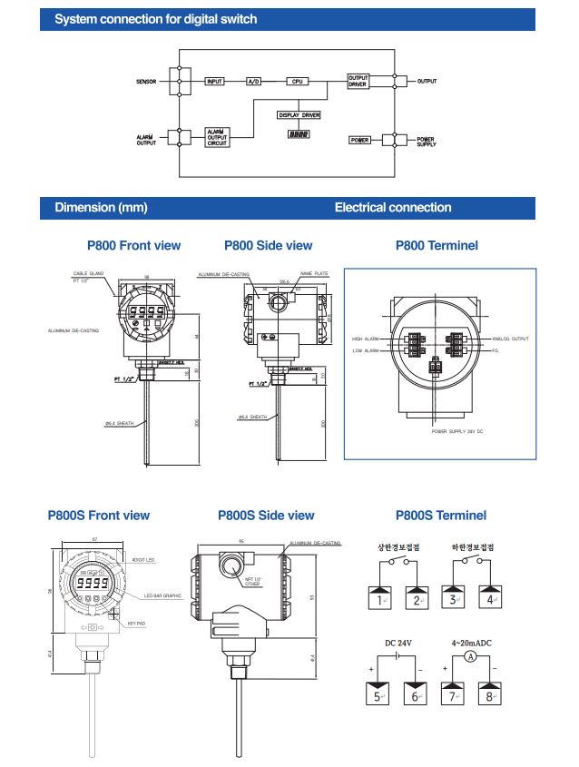 Cảm biến nhiệt độ + công tắc T800 T800S