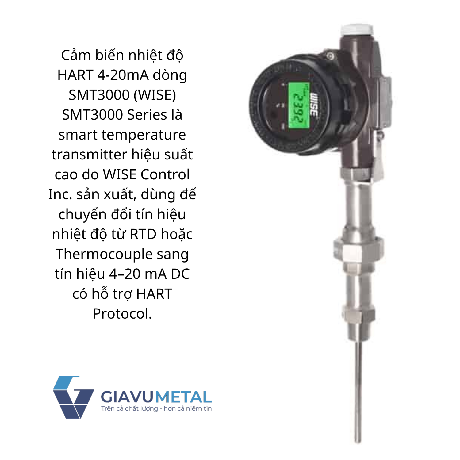 Cảm biến nhiệt độ HART 4 20mA dòng SMT3000 (WISE)