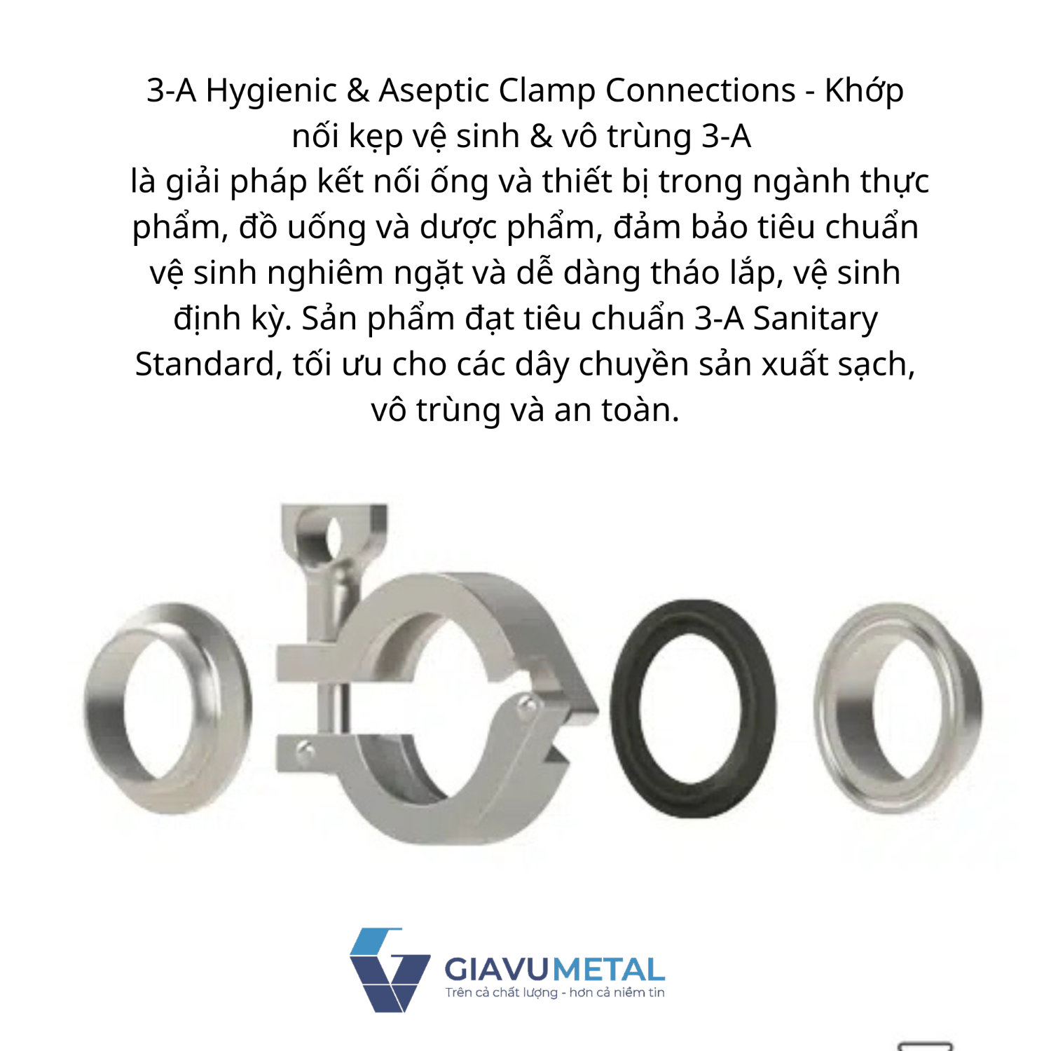 3-A Hygienic & Aseptic Clamp Connections - Khớp nối kẹp vệ sinh & vô trùng 3-A