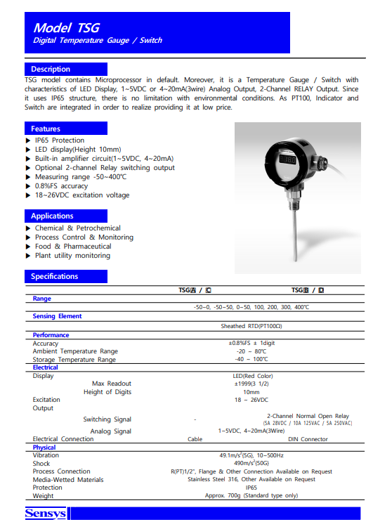 Digital Temperature Gauge Switch TSG