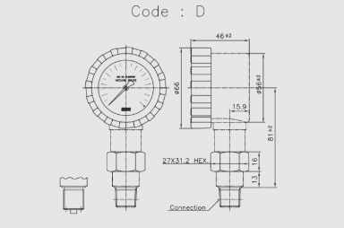 Đồng hồ đo áp suất chống ăn mòn Wise P870