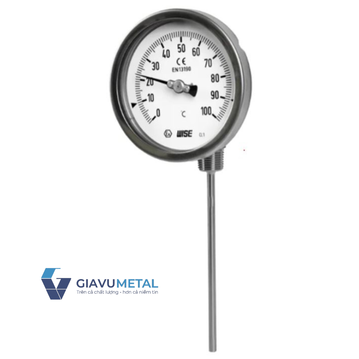 Đồng hồ nhiệt độ WISE T190 (gấp khúc 90° - adjustable stem)