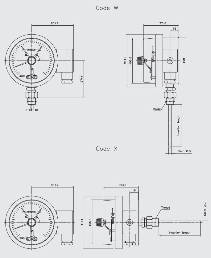 Đồng hồ nhiệt độ Wise T751, T752, T753, T754