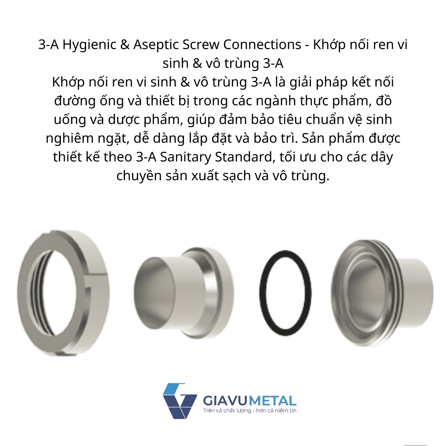 3-A Hygienic & Aseptic Screw Connections - Khớp nối ren vi sinh & vô trùng 3-A