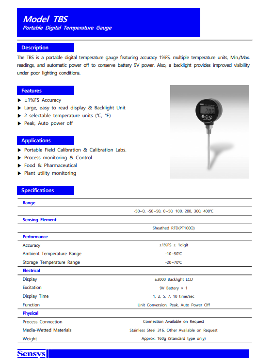 Portable Digital Temperature Gauge TBS