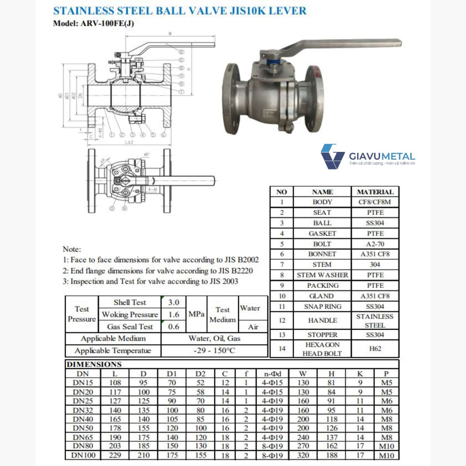 Van bi tay gat noi bich Arita ARV 800FEJ