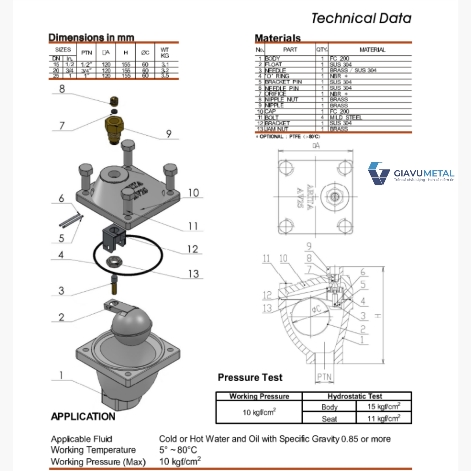 Van xa khi gang Arita ARV 811SE