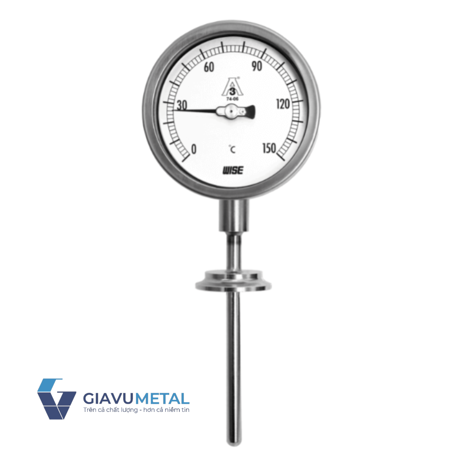 Đồng hồ nhiệt độ WISE chân clamp T123 (3-A marking)